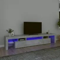TV staliukas TV spintelė su LED apšvietimu, betono pilka, 215x36,5x40cm