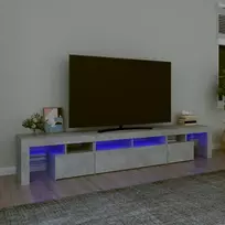 TV staliukas TV spintelė su LED apšvietimu, betono pilka, 230x36,5x40cm