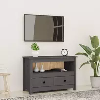 TV staliukas Televizoriaus spintelė, pilka, 79x35x52cm, pušies masyvas
