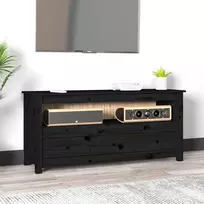 TV staliukas Televizoriaus spintelė, juoda, 114x35x52cm, pušies masyvas