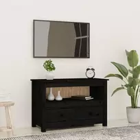 TV staliukas Televizoriaus spintelė, juoda, 79x35x52cm, pušies masyvas