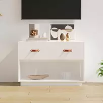 TV staliukas Televizoriaus spintelė, balta, 90x40x60cm, pušies masyvas