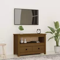 TV staliukas Televizoriaus spintelė, medaus ruda, 79x35x52cm, pušies masyvas