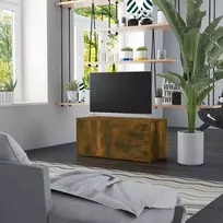TV staliukas Televizoriaus spintelė, dūminio ąžuolo, 80x34x36cm, mediena