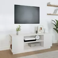 TV staliukas Televizoriaus spintelė, balta, 110x35x40,5cm, pušies masyvas