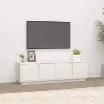 TV staliukas Televizoriaus spintelė, balta, 140x40x40cm, pušies masyvas