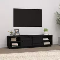 TV staliukas Televizoriaus spintelė, juoda, 156x40x40cm, pušies masyvas
