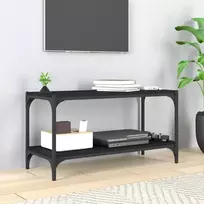 TV staliukas Televizoriaus spintelė, juoda, 80x33x41cm, mediena ir plienas