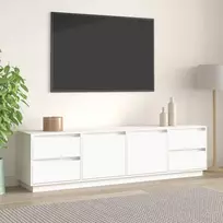 TV staliukas Televizoriaus spintelė, balta, 176x37x47,5cm, pušies masyvas