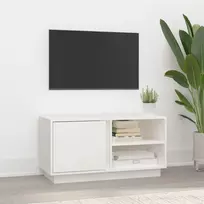 TV staliukas Televizoriaus spintelė, balta, 80x35x40,5cm, pušies masyvas