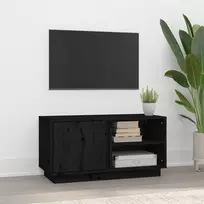 TV staliukas Televizoriaus spintelė, juoda, 80x35x40,5cm, pušies masyvas