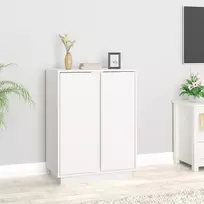 Šoninė spintelė, balta, 60x35x80cm, pušies medienos masyvas