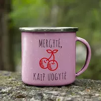 Metalinis puodelis "Mergytė, kaip uogytė"