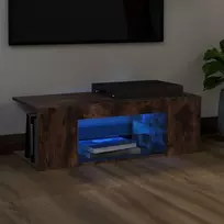 TV staliukas TV spintelė su LED apšvietimu, dūminio ąžuolo, 90x39x30cm