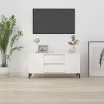 TV staliukas Televizoriaus spintelė, balta, 102x44,5x50cm, mediena, blizgi