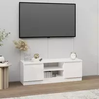 TV staliukas Televizoriaus spintelė su durelėmis, balta, 102x30x36cm