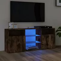 TV staliukas TV spintelė su LED apšvietimu, dūminio ąžuolo, 120x30x50cm