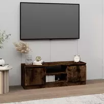 TV staliukas TV spintelė su durelėmis, dūminio ąžuolo, 102x30x36cm
