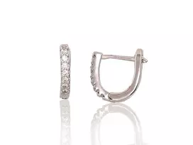 Sidabriniai auskarai anglišku užsegimu, Metalas: Sidabras, Praba: 925°, - 1.5 g. - 12 mm.