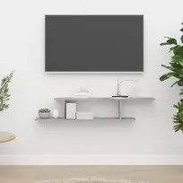 Prie sienos montuojama TV lentyna, betono, 125x18x23cm, mediena