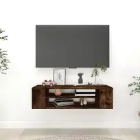 TV staliukas Pakabinama TV spintelė, dūminio ąžuolo, 100x30x26,5cm, mediena