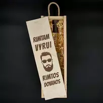 Medinė butelio dėžė "Rimtam vyrui"