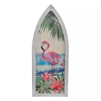 Sienų dekoracija DKD Home Decor Medžio Tropinis Flamingas