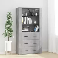 Komoda, betono pilkos spalvos, apdirbta mediena