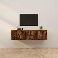 TV staliukas Sieninės TV spintelės, 2vnt., dūminio ąžuolo, 80x34,5x40cm