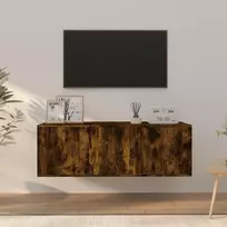 TV staliukas TV spintelių komplektas, 2 dalių, dūminio ąžuolo, mediena