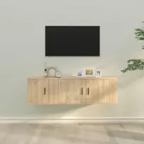 TV staliukas Televizoriaus spintelių komplektas, 2 dalių, ąžuolo, mediena