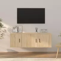 TV staliukas Televizoriaus spintelių komplektas, 2 dalių, ąžuolo, mediena
