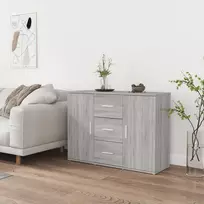 Šoninė spintelė, pilka ąžuolo, 91x29,5x65cm, apdirbta mediena