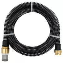 Siurbimo žarna su žalvarinėmis jungtimis, juoda, 1,1", 3m, PVC
