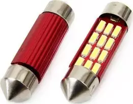 Amio Lemputė LED canbus 12smd 4014 festoon 36mm baltas 12v/24v