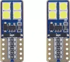 LED lemputės Canbus 8SMD 2835 T10E W5W baltos 12V 24V amio-01635