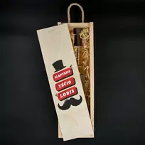 Medinė butelio dėžė "Slaptasis tėčio lobis"