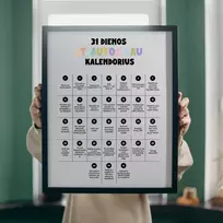 EQhub „31 dienos atjautos sau kalendorius“ - ugdantys plakatai emocinio intelekto lavinimui, dekoracijos vaiko kambariui ar klasei - A3 formatu