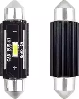LED lemputės CANBUS 1860 1SMD itin ryškios festono C5W C10W C3W 41mm baltas 12V 24V amio-02444