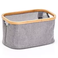 Zeller tekstilės dėžės iš drobės ir bambuko, vonios kambario krepšiai, daiktadėžės, audinių dėžės, tekstilės konteineriai, ZELLER