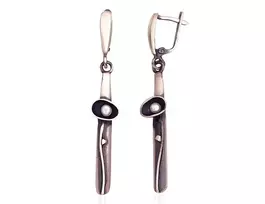 Sidabriniai auskarai anglišku užsegimu, Metalas: Sidabras, Praba: 925°, - 7.2 g. - 56 mm.