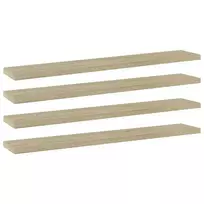 Knygų lentynos plokštės, 4vnt., ąžuolo, 60x10x1,5cm, MDP
