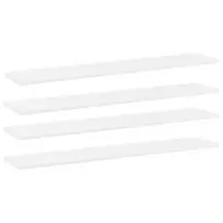 Knygų lentynos plokštės, 4vnt., baltos, 100x20x1,5cm, MDP