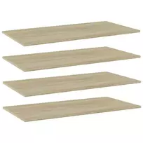 Knygų lentynos plokštės, 4vnt., ąžuolo, 80x20x1,5cm, MDP