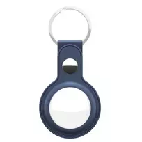 Mėlynas „KeyBudz AirTag“ raktų pakabukas – apsauginis odinis dėklas, skirtas „AirTag“ (kobalto mėlynas)