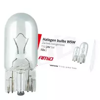 Halogeninės lemputės w5w t10 5w w2.1x9.5d 24v 10 vnt. (e8) amio-01002