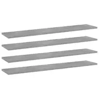 Knygų lentynos plokštės, 4vnt., betono, 100x20x1,5cm, MDP