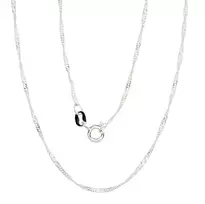 Sidabrinė grandinėlė Singapore 1,5 mm , briaunų apdirbimas deimantu - 1.7 g. - 47 - 1,5 mm.