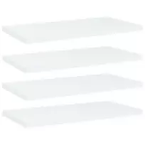 Knygų lentynos plokštės, 4vnt., baltos, 40x20x1,5cm, MDP