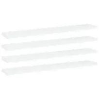 Knygų lentynos plokštės, 4vnt., baltos, 60x10x1,5cm, MDP